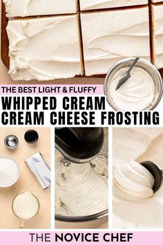 the best light and fluffy whipped cream cheese frosting recipe for cake or ice cream