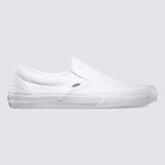 Vans Classic Slip-On True White VN000EYEW00 - APLAZE White Slip-on Sneakers For Everyday, Casual White Slip-ons With Textured Sole, Casual White Slip-ons For Streetwear, Vans White Slip-on Sneakers With Rubber Sole, Classic Slip-on Sneakers With White Sole, White Low-top Slip-ons With Removable Insole, White Vulcanized Sole Slip-ons For Streetwear, Everyday White Slip-on Sneakers With Rubber Sole, Everyday White Slip-on Sneakers