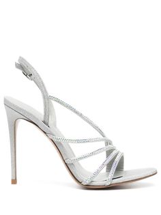 silver-tone calf leather open toe high heel buckle-fastening slingback strap Tone Calves, Open Toe High Heels, Slingback Sandals, Slingback Sandal, Sling Backs, Scarlet, Women's Shoes Sandals, Calf Leather, High Heel