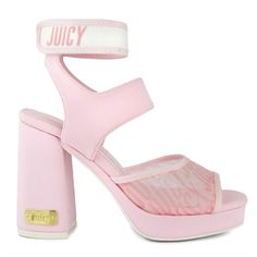 Juicy Couture Pink Women's Open Toe Platform Dress Sandals "Graciela" Sizes 8, 9, & 10 Available Brand New! Details: This Open Toe Platform Sandal Can Be Dressed Up Or Casual To Wear With Shorts, Jeans, Or A Skirt Heel Height - 4" Shoe Width - Medium Ankle Strap Closure Memory Foam Comfort Insole Textile And Fabric Upper, Synthetic Polyurethane Lining, Thermoplastic Rubber Outsole Manmade Polyurethane Spot Clean Pink Slides, Juicy Couture Shoes, Skirt Heels, High Heel Dress, Couture Shoes, Block Dress, Shorts Jeans, Slides Shoes, Block Heels Sandal