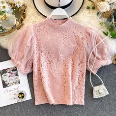 Name:New, vintage,lace top, half sleeve, chic, sweet little topMaterial:laceColor:white,red,black,apricot,pinkFeatures:sweetSize(cm):free 1inch=2.54cmS:length:54,bust:90,waist:86,shoulder:36Note:Due to different measurement methods,there will be 1-3 error(unite:cm), please understand.&ltp&gtPlease check the size carefully when you choose items,thank you.</p>&ltbr/> Feminine Spring Lace Top, Pink Summer Blouse With Lace Sleeves, Spring Lace Tops With Puff Sleeves, Spring Pink Tops With Lace Sleeves, Pink Lace Sleeve Top For Spring, Spring Lace Top With Puff Sleeves, Pink Lace Top With Lace Sleeves For Spring, Pink Feminine Tops With Lace Sleeves, Feminine Pink Lace Top With Patchwork