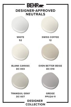 the different shades of paint that are available in each color scheme, including white and gray