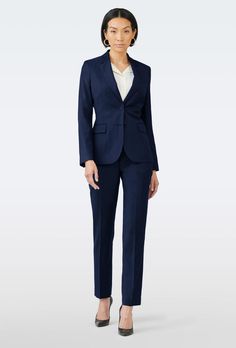 Enjoy the lap of luxury with a wool and cashmere blend heightened to the utmost sophistication. The Harrogate is a fan favorite for its undeniable style and variety. Designer Suit For Women, Blue Suit Women, Black Suit Women, Blue Blazer Women, Gray Suits, Charcoal Blazer, Suits Black, Charcoal Suit, Blue Suits