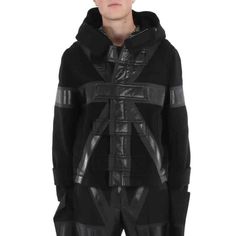 Burberry Men's Outerwear. Fashion Category: Coats & Jackets. Color: Black. Burberry Black Union Jack Hooded Jacket. The Union Jack Takes On A Bold New Look, Done In Black And Placed For Maximum Impact On This Hooded, Runway-Featured Jacket Made From A Virgin Wool-Blend. Front Zip With Hook-And-Loop Tab Closures. Fixed Hood. Side-Seam Pockets. Lined. Dry Clean. 82% Virgin Wool, 18% Polyamide. Made In Italy. Burberry Black, Wool Blend Jacket, Burberry Jacket, Burberry Men, Striped Hoodie, Men's Outerwear, The Union, Union Jack, Mens Outerwear