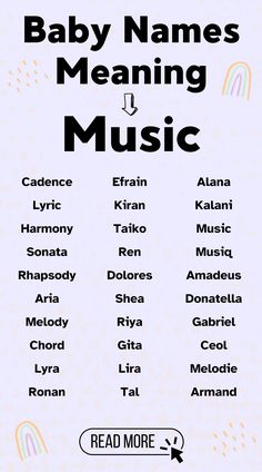 baby names and meanings for music