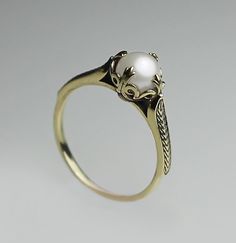 "A Gorgeous Real 14K Gold and Real White Pearl ring Vintage Victorian style size : adjustable weight : 3.2 gram pearl size in m\"m : 0.7 mm WORLDWIDE FREE SHIPPING" Pearl Engagement Ring Vintage, Pearl Ring Design, Vintage Pearl Jewelry, Pearl Rings Vintage, White Pearl Ring, Pearl Engagement Ring, Victorian Rings, Gold Earrings Designs, Jewelry Lookbook