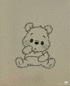 a drawing of a teddy bear sitting down