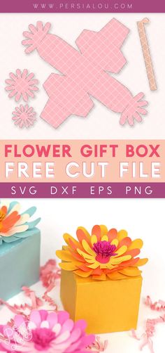 the flower gift box is free cut file