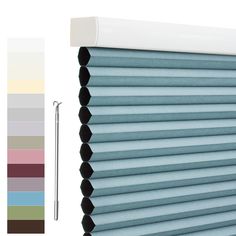 a roller shade with different colors on it