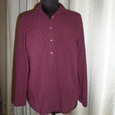 A.N.D Eawy New Without Tags Great Condition 100%Cotton. Size= L Approx. Bust= 21" Sleeve= 25 "Long Length= 27" Shoulder To Hemline. (Front) Length= 30'' Shoulder To Hemline. (Back) ***Check Out My Other Items!*** Thank You. Red Long Sleeve Daywear Top, Red Long Sleeve Top For Daywear, Blouse Shirt, Long Length, Shirt Color, Pink Red, Colorful Shirts, Shirt Blouses, Top Blouse