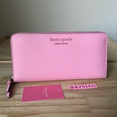 100% Authentic Kate Spade Cameron Monotone Large Continental Wallet Bright Carnation Brand New With Tags Wallet Comes With Original Packaging Kate Spade Pink Bifold Wallet, Pink Formal Wallet With Zipper Closure, Pink Rfid Blocking Bags, Elegant Pink Wallets With Rfid Blocking, Formal Pink Kate Spade Wallets, Pink Kate Spade Wallets With Card Slots, Everyday Pink Clutch Wallet, Kate Spade Pink Wallet For Everyday Use, Kate Spade Everyday Bifold Bag