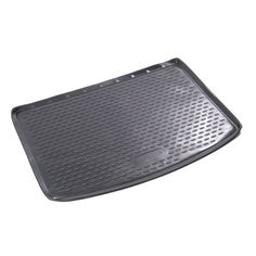 the floor mat is made from rubber and has holes in it to allow for easy cleaning