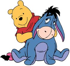 winnie the pooh and piggy hugging each other