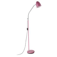 a pink floor lamp on a white background