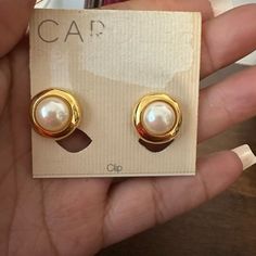 Carolee Faux Pearl Clip Earrings In Gold-Tone Pearl Teardrop Earrings, Pearl Chandelier Earrings, Pearl Chandelier, Cream Earrings, Faux Pearl Earrings, Teardrop Dangle Earrings, Gold Clips, Crystal Drop Earrings, Glass Heart