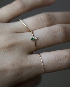 14k Gold Dainty Two Genuine Birthstone Ring // Dainty Emerald | Etsy Dainty 14k Gold Birthstone Ring With Emerald Cut, Dainty 14k Gold Emerald Cut Birthstone Ring, Dainty 14k Gold Emerald Ring For Anniversary, Fine Jewelry 14k Gold Emerald Ring With Vs Clarity, 14k Gold Rings With Vs Clarity For May Birthstone, 14k Gold Ring With Vs Clarity For May Birthstone, Initial Bracelet Gold, Mother's Ring, Birthstone Ring Mothers