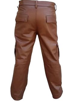 Brown Leather Cargo Pants - Embrace Style and Functionality with Confidence! Make a statement that exudes confidence with our Brown Leather Cargo Pants from ChersDelights Leather. Crafted with impeccable quality Nappa Sheepskin leather, these pants offer a classic and timeless style combined with functional versatility. Designed with your comfort in mind, our Brown Leather Cargo Pants boast a relaxed fit for all-day comfort and style. Meticulously crafted with superior attention to detail by exp Full Length Leather Pants With Pockets, Brown Trousers With Multiple Pockets, Brown Pants With Multiple Pockets, Fitted Leather Pants With Tapered Leg And Pockets, Leather Trousers With Pockets, Fitted Brown Cargo Pants, Full Length Brown Leather Pants With Pockets, Brown Full Length Leather Pants With Pockets, Brown Full-length Leather Pants With Pockets