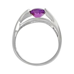 This gorgeous sterling silver purple amethyst ring is a must-add to your fine jewelry collection.Click on this JEWELRY & WATCHES GUIDE to learn about fit, styles, materials and more! This gorgeous sterling silver purple amethyst ring is a must-add to your fine jewelry collection.Click on this JEWELRY & WATCHES GUIDE to learn about fit, styles, materials and more! Metal: sterling silver Packaging: pouch Width: 5 mm Finish: polishedSTONE DETAILS Stone type: purple amethyst Total weight: less than Purple Ruby Ring For Formal Occasions, Formal Purple Ruby Ring, Formal Amethyst Jewelry With Polished Finish, Elegant Purple Jewelry With Polished Finish, Formal Purple Ruby Ring With Center Stone, Formal Purple Jewelry With Polished Finish, Polished Amethyst Ring For Anniversary, Polished Amethyst Anniversary Ring, Modern Sterling Silver Birthstone Ring For Formal Events