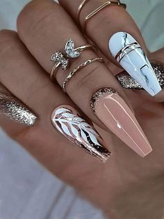 Nail Korean, Fairy Nails, Nail 2023, Nail Equipment, Nails Y2k, Nail Acrylic, Nagel Tips, Nail Type, Coffin Press On Nails