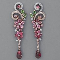 Elegant Multicolor Flower-shaped Jewelry, Elegant Multicolor Drop Bridal Earrings, Elegant Flower-shaped Jewelry With Gemstone Accents, Elegant Flower Shaped Jewelry With Gemstone Accents, Elegant Multicolor Flower-shaped Earrings, Elegant Multicolor Flower Earrings For Wedding, Elegant Multicolor Flower Earrings, Jewelry Closet, Eclectic Jewelry