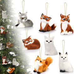 PRICES MAY VARY. Package Included: you will receive a 7 pack of fox decorative hanging ornaments in different styles, cute and attractive, plenty in quantity and variety of styles for your holiday decorating or everyday home party decorating needs Proper Size and Quality Material: the plush fox woodland ornament measures about 4.4 inches/ 11 cm high, made of soft plush, soft and comfortable to the touch, safe, strong and reliable, giving you a comfortable feeling and adding a decorative touch fo Stuffed Animal Christmas Tree, Animal Christmas Tree, Fox Sleeping, Woodland Ornaments, Fox Ornaments, Fox Christmas, Kindergarten Gifts, Easter Plush, Christmas Tree Hanging