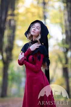 Medieval Female Chaperon with Embroided Leaves "Autumn Princess" for sale :: by medieval store ArmStreet Embroided Leaves, Medieval Female, Autumn Princess, Medieval Hats, Beauty Portraits, Fantasy Names, Embroidered Leaves, Leaves Autumn, Wedding Costume