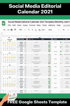 the social media editorial calendar is displayed in this screenshote screener, which shows how