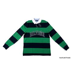 Nwt Tommy Hilfiger Mens Polo Rugby Striped Shirt Navy/Green Spell Out Size Large Brand New With Original Tags! Ships In A Quick And Timely Manner From A Clean Smoke Free Environment. Check The Last Photos For Detailed Measurements. Thanks! Tommy Hilfiger Green Cotton Tops, Casual Green Tommy Hilfiger Tops, Classic Blue College Tops, Long Sleeve Blue Shirt For College, Blue Long Sleeve Shirt For College, Classic Blue Top For Everyday Wear, Tommy Hilfiger Cotton College Tops, Casual Tommy Hilfiger Tops For College, Tommy Hilfiger Casual Tops For College