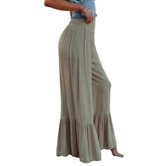 Spend Gray Solid Elastic Waist Wide Leg Casual Pants Wide Leg Casual Pants, Casual Wide Leg Pants, Bottoms Pants, Light Gray, Dark Gray, Casual Pants, Light Grey, Elastic Waist, Wide Leg