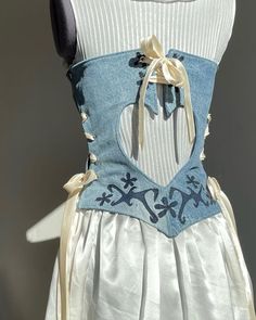 a dress made out of old jeans and fabric