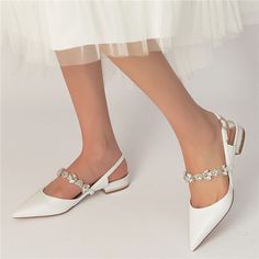 Shop White Glitter Rhinestones Backless Flats Slingbacks Shoes color White for Date, Formal Event, Going out, Wedding with worldwide Free shipping & Free return. White Glamorous Slingback Pumps For Wedding, Glamorous White Slingback Pumps For Wedding, Flat Heel Sandals With Rhinestones For Wedding, Flat Heel Rhinestone Sandals For Weddings, White Sandals With Rhinestones And Pointed Toe, White Pointed Toe Sandals With Rhinestones, Prom Ankle Strap Slingback Pumps With Rhinestones, Prom Slingback Pumps With Rhinestones And Ankle Strap, White Low Heel Slingback Pumps For Wedding