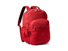 Red School Bag With Zipper Pocket, Kipling Backpack Aesthetic, Red Backpack With Zipper Closure For Students, Red Nylon Back-to-school Bags, Red Backpack For Students, Back To School, Pink Kipling Backpack, Kipling Backpack, Aesthetic Backpack, Backpack Free