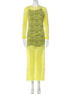 Marques' Almeida Evening GownYellowLace PatternLace Trim EmbellishmentLong Sleeve with Crew NeckConcealed Zip Closure at BackFit:Dresses by Marques' Almeida typically fit true to size. Long Dress Patterns, Lace Pattern, Long Dress, Trim, Print Patterns, Dress Outfits, Lace, Clothes For Women, Dresses