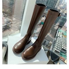 Woman Knee High Boots Black Autumn Winter Warm Women Fashion Party Dress Motorcycle Modern Boots Boot Type: Modern Boots Shaft Material: PU Outsole Material: RUBBER Upper Material: PU Origin: Mainland China Season: Spring/Autumn Insole Material: PU Heel Type: Strange Style Lining Material: LYCRA Boot Height: Knee-High Item Type: BOOTS Fashion Element: Sewing Department Name: ADULT Toe Shape: round toe Heel Height: Med (3cm-5cm) With Platforms: No Style: Concise is_handmade: Yes Pattern Type: Sol Knee Leather Boots, Knee High Boots Black, Modern Boots, Pu Heels, Motorcycle Women, Boot Types, Womens Knee High Boots, Martin Boots, Round Toe Heels