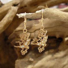 The Air Element Earrings Gold With Diamonds Element Of Air, Diamond Symbol, Air Element, The Four Elements, Platonic Solid, Four Elements, Symbolic Jewelry, Diamond Free, Religious Jewelry