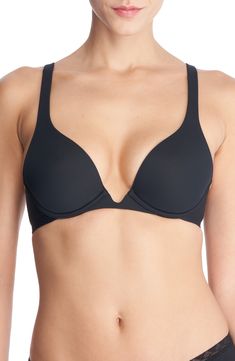 Natori Verge Underwire Convertible Plunge Contour Bra | Nordstrom Elegant Seamless Triangle Bra, Sleek Bra With Removable Pads, Micro-elastic Push-up Bra In Specific Color, Solid Color Micro-elastic Push-up Bra, Elegant Stretch Triangle Top Bra, Low-cut Nursing Bra With Removable Pads, Seamless Contoured Push-up Bra, Elegant Seamless No-show Nursing Bra, Low-cut Nursing Bra With Medium Bust Support