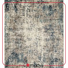 an abstract rug with blue and white colors