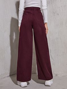 High-Rise Wide Leg Jeans - Denims - INS | Online Fashion Free Shipping Clothing Jeans Pants Outfit, Spring Workout, Pants For Work, High Rise Wide Leg Jeans, Pant Suits, Patterned Jeans, Stylish Blouse, New Pant, Short Suit