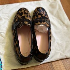 Never Work J Crew Calf Leather Loafers. Super Comfortable, I Own Two Pairs Already. Leopard Print Leather Loafers For Work, Leopard Print Leather Loafers For Fall, Fall Leopard Print Leather Loafers, Leopard Print Slip-on Loafers For Work, Leather Leopard Print Loafers With Flat Heel, Leopard Print Leather Loafers With Flat Heel, Leopard Print Flat Heel Loafers For Work, Casual Leopard Print Loafers For Work, Fall Leopard Print Loafers With Round Toe