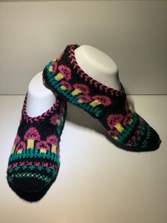 Turkish Slippers, Slippers Crochet, Matching Socks, Fabric Shaver, Winter Slippers, Warm Slippers, Winter Socks, Knitted Slippers, Winter Gift