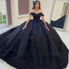 Black Quinceanera Dresses Birthday Party Off The Shoulder Sweet 15 16 Ball Gowns.  "This pin contains affiliate links, which means I may earn a commission at no cost to you extra for you". 
#affiliate #advertising" Masquerade Ball Sweet 16 Dress, Black Sparkle Quinceanera Dresses, Masquerade Quince Dress, All Black Quince Dress, Black Quince Dresses With Sleeves, Sweet 16 Cakes Black And Silver, Masquerade Quinceanera Ideas Dresses, Qencenera Dresses Black, Quencinera Dresses Black