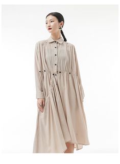 Features: Style: Leisure Occasion: Daily Material: Polyester Sleeves: Long Sleeves Neckline: Turnover Collar Pattern: Solid Type: Casual Long Shirts Dresses Season: Summer/Fall/Spring Size Chart: Size Waist Hips Length cm inch cm inch cm inch One Size 122 48 128 50 102-114 40-45 Boho Dress Plus Size, Cozy Dress, Shirt Dress Casual, Long Shirt Dress, Collar Pattern, Casual Design, Black Shirt Dress, Long Shirt, Beach Dresses