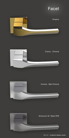 the different types of handles are shown in this graphic style, including one for each door handle