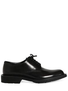 Saint Laurent Army 20 Leather Derby Shoes - Black | Editorialist Leather Lace-up Derby Shoes, Designer Lace-up Oxfords For Work, Formal Oxfords With Front Lace-up Fastening And Round Toe, Formal Oxfords With Front Lace-up And Round Toe, Formal Round Toe Lace-up Oxfords, Formal Lace-up Shoes With Round Toe, Classic Leather Lace-up Shoes, Formal Oxford Shoes With Lace-up Fastening, Leather Lace-up Shoes For Derby