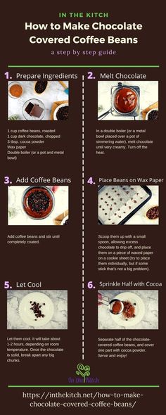 how to make chocolate covered coffee beans info sheet with instructions on how to use them