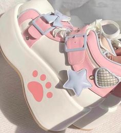 Cute Pink Platforms, Dear Dolly Shoes, Whiye Shoes, Size 7 Shoes, Cute Party Shoes, Pink And Blue Shoes, Where To Buy Cute Clothes, Kawaii Platform Shoes, Cute Platform Shoes