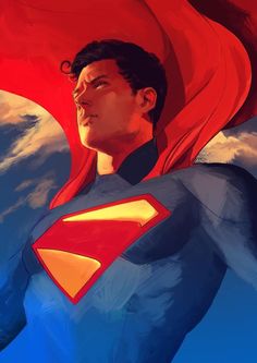 a painting of a man in superman costume