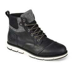 Casual style is effortless with these Raider boots from Territory.Click this FOOTWEAR GUIDE to find the perfect fit and more! BOOT FEATURES Durable leather construction ensures lasting use Padded tongue & collar Traction soleBOOT CONSTRUCTION Leather upper Mesh lining EVA, rubber outsoleBOOT DETAILS Cap toe Lace-up closure Padded footbed 5-in. shaft 12-in. circumference Size: 13 Wide. Color: Black. Gender: male. Age Group: adult. Heeled Lace Up Boots, Cap Toe Boots, Armor Clothing, Mens Dress Boots, Rugged Boots, Leather Work Boots, Rugged Leather, Mens Ankle Boots, Work Boot