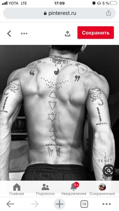 a man with many tattoos on his back