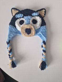 Beautifully made Bluey inspired baby hat. Size 0-3 months. Perfect for the colder weather! Handmade from a smoke free and pet free home! Wedding Gift Baskets, Baby Hat, Gender Neutral Baby, Baby Clothing, Baby Hats, Christmas List, 3 Months, Arm Warmers, Cold Weather